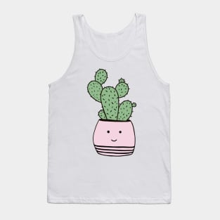 Happy cactus in pink flowerpot Tank Top